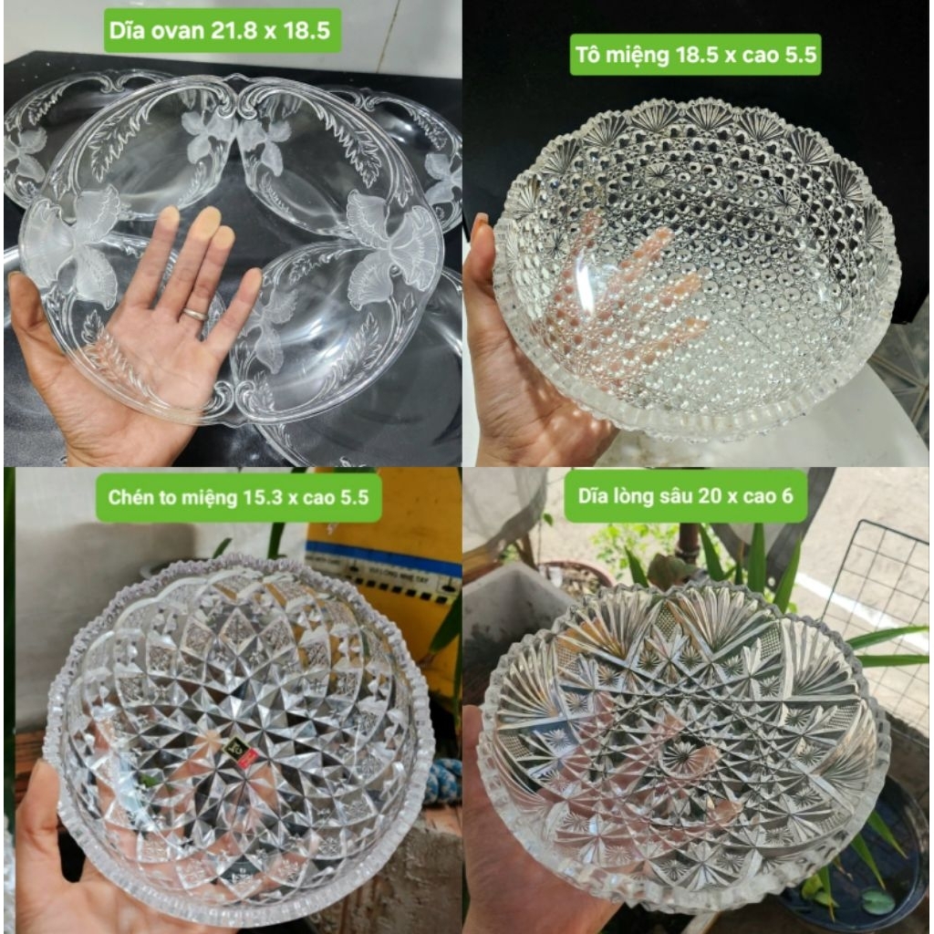 Tô, Dĩa, Chén To Pha Lê Kagami, Hoya Cao Cấp Của Nhật Siêu Đẹp