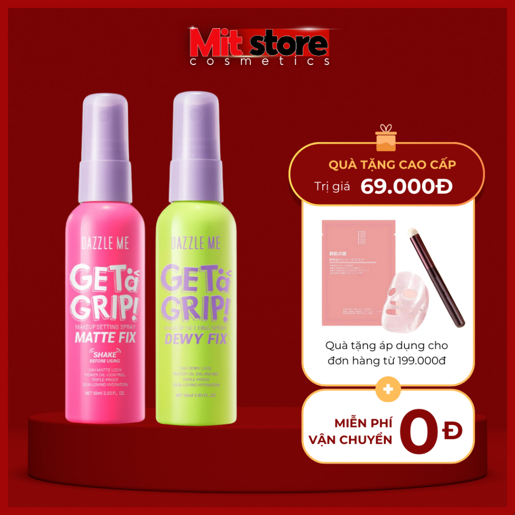 Xịt Khóa Nền DAZZLE ME Setting Spray Dewy Fix 60ml Cố Định Trang Điểm Lâu Trôi