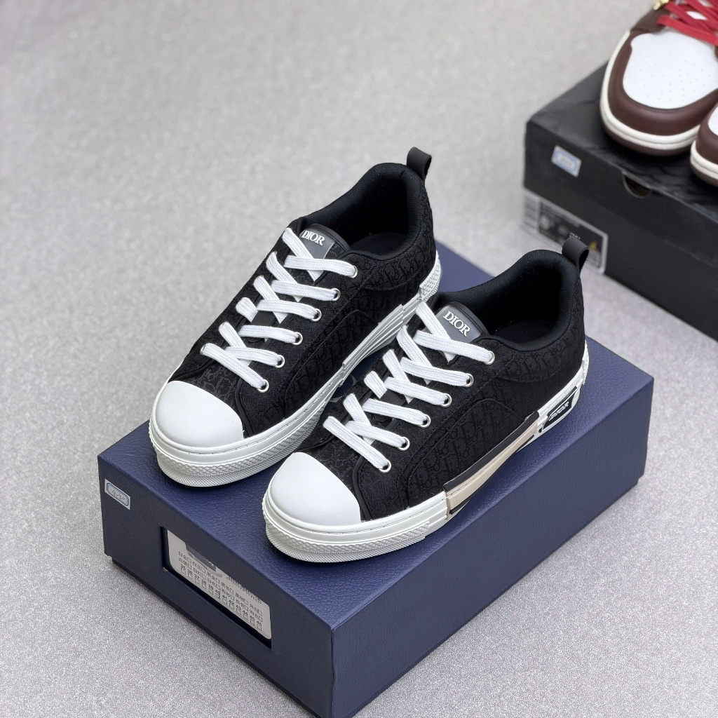 Giày Thể Thao Dior B23 Low Black Oblique Màu Đen Trắng