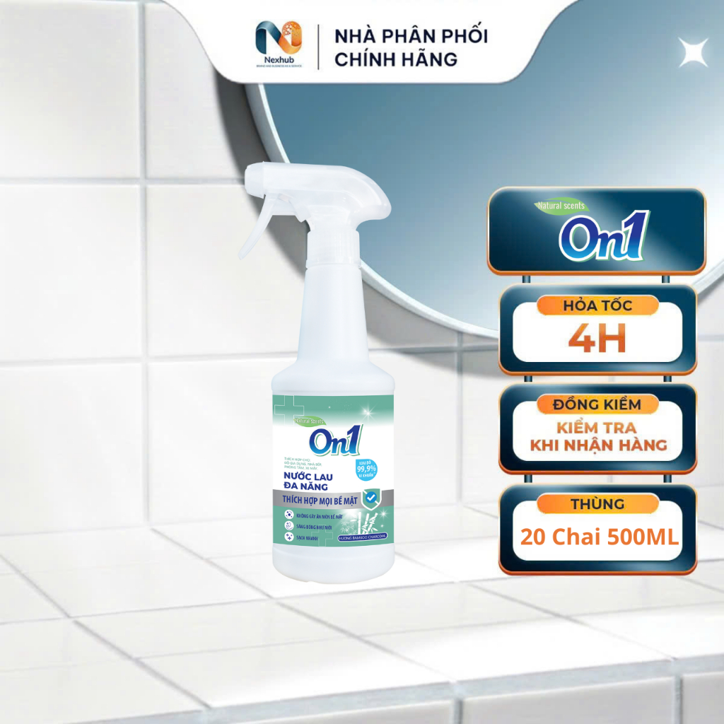 Thùng 20 chai Nước Lau Đa Năng On1 Hương Bamboo Charcoal