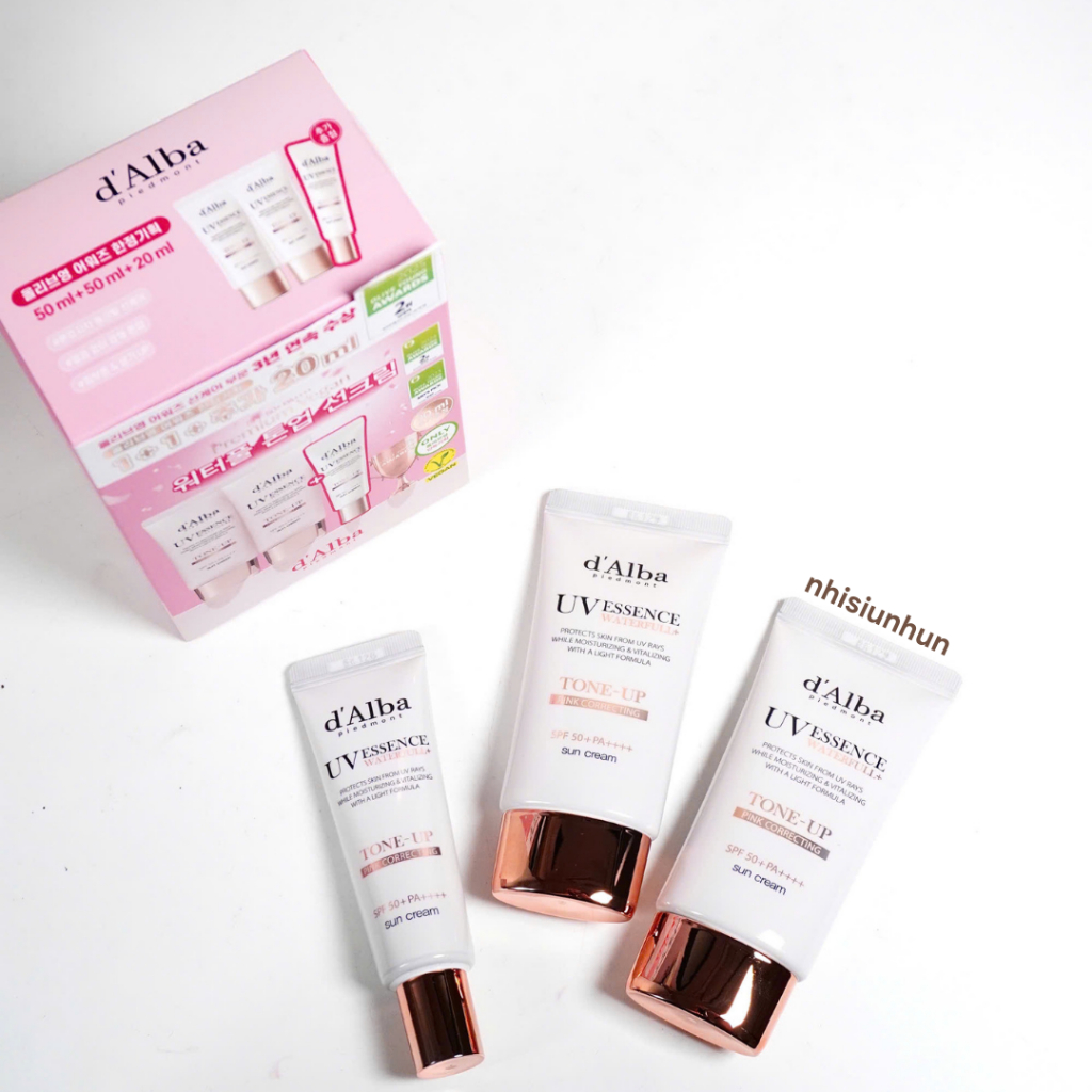 Kem Chống Nắng D’alba Dalba Hồng Waterfull Tone Up 50ml - 20ml