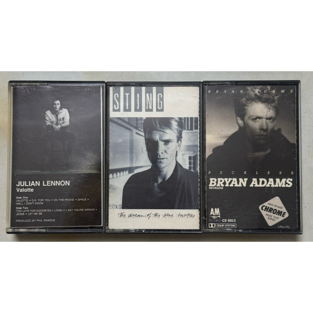Set cassette / tape đã qua sử dụng: Sting, Bryan Adams vs Julian Lennon