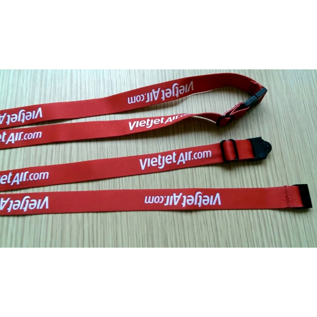[NHẬN  IN DÂY THEO YÊU CẦU ] DÂY ĐEO THẺ Vietjet Air BẢN 1.5 KHÓA AN TOÀN