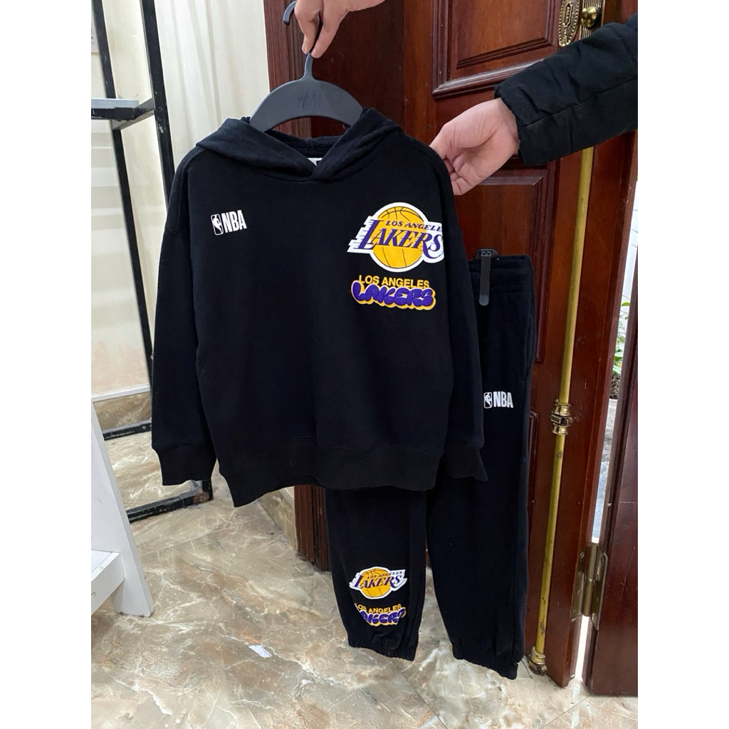 Bộ Nỉ Hoodie LAKERS Đen CottonOn