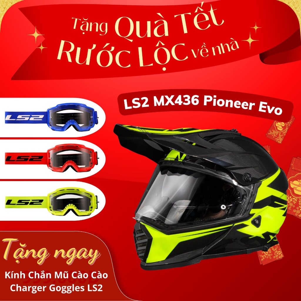 Mũ bảo hiểm Dual Sport LS2 MX436 ver 2 ROAR đi mô tô xe máy