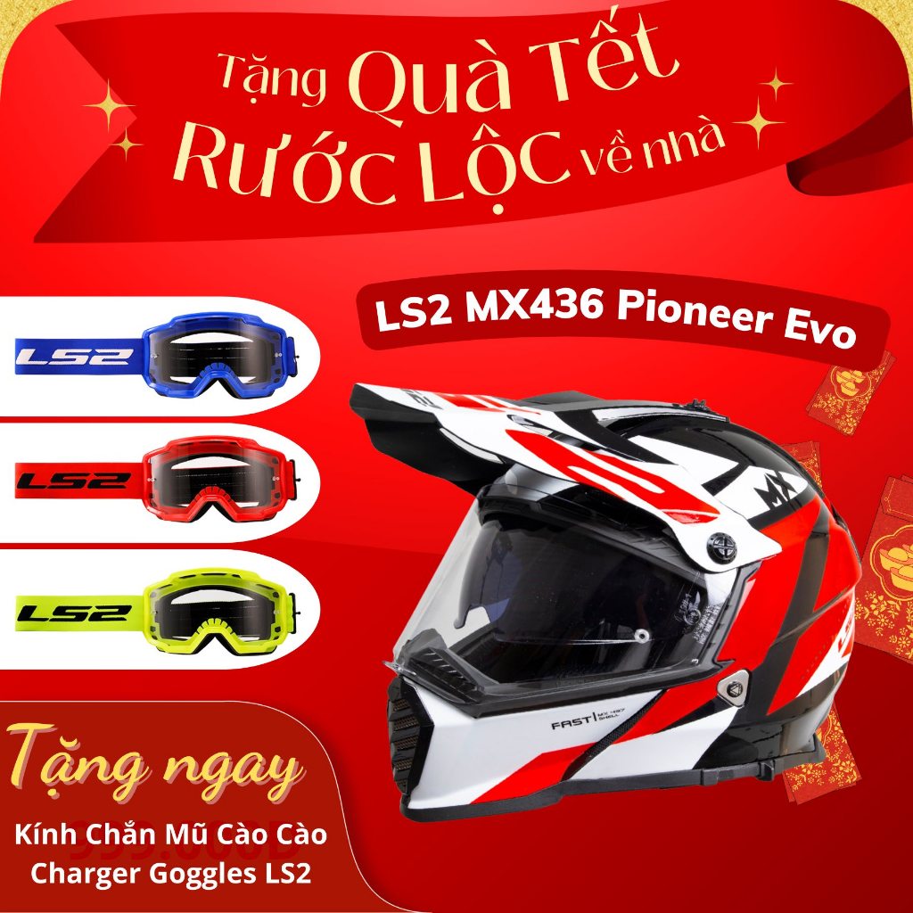 Mũ bảo hiểm Fullface Dual Sport/ Adventure chính hãng LS2 MX436 EVO