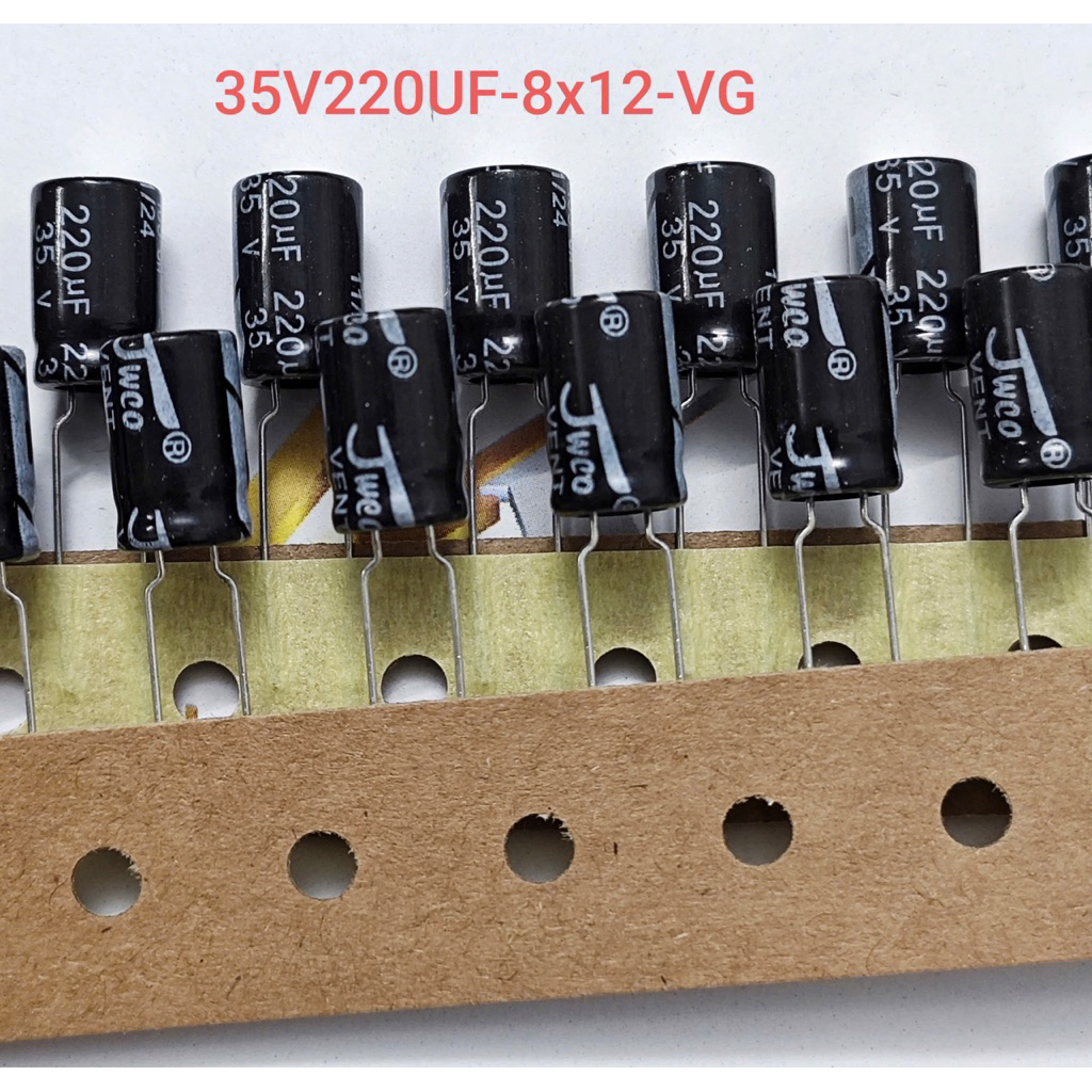 ( Combo 10 con ) Tụ hóa 35V220UF 35V 220UF 220UF35V 8x12mm vỉ giấy