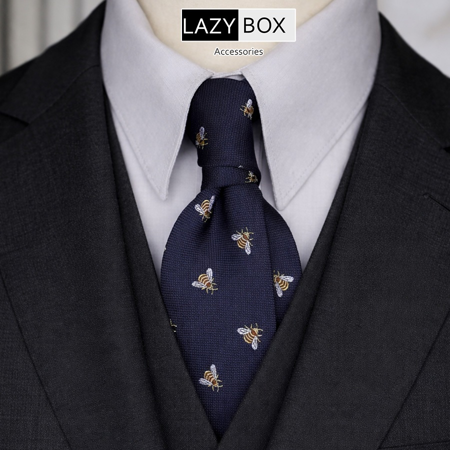 Cà Vạt Anchor và Bean Dots Chất Liệu Polysilk caravat sang trọng - Bản 8cm