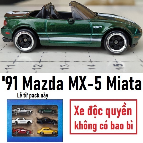 Mô hình xe đua thể thao cổ điển Hot Wheels 1991 '91 Mazda MX-5 Miata