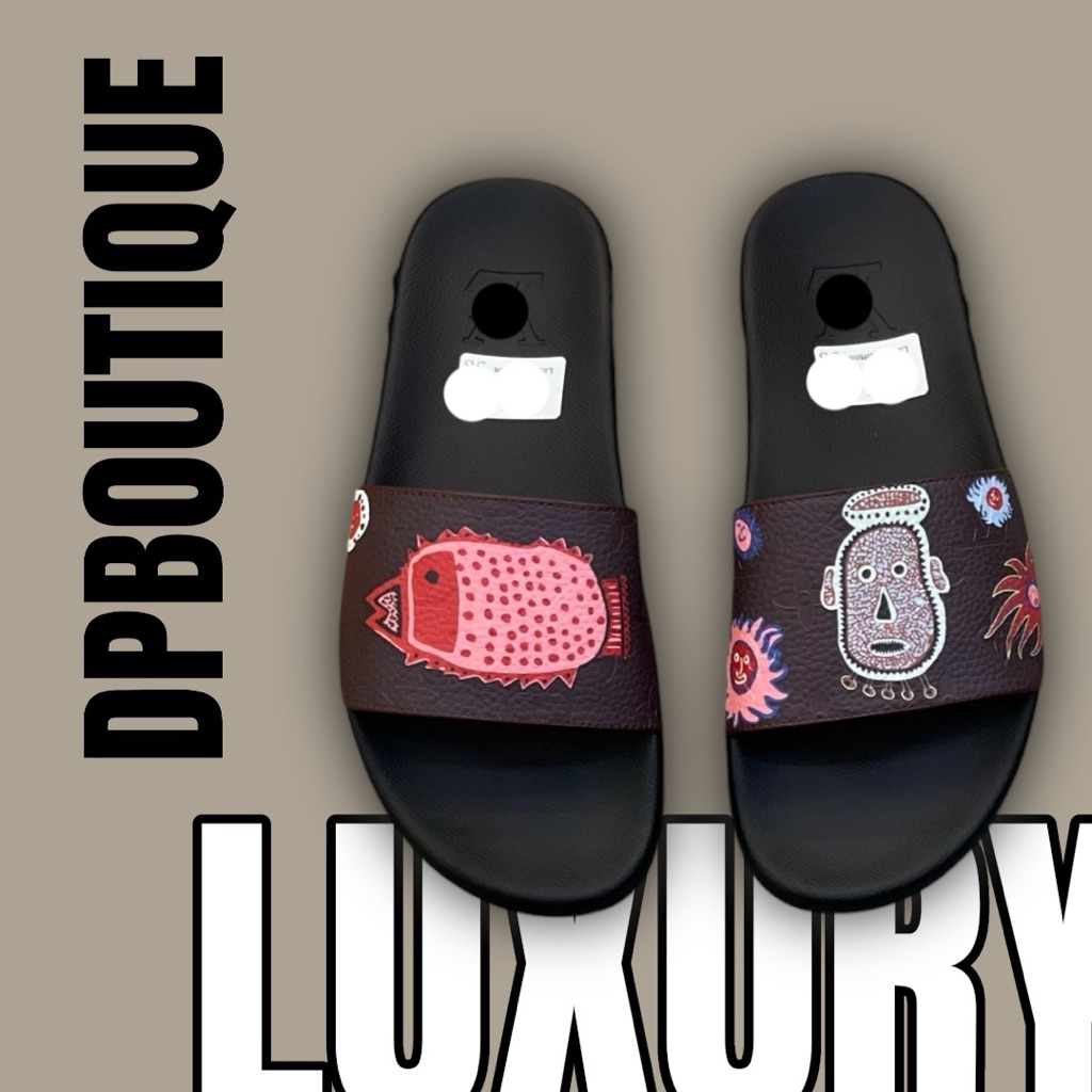 [ DPBoutique.hn 2 ] - Dép Quai Ngang Nâu Nhiều Hoạ Tiết Nổi Bật - [ Full Box ]