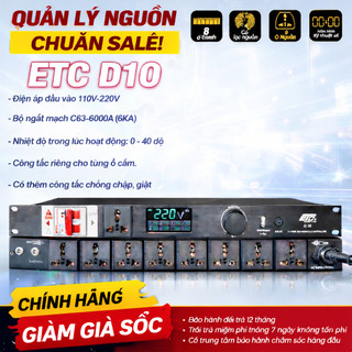 Quản Lý Nguồn ETC D10 10 Kênh – Lọc Điện, Chống Sốc, Bảo Vệ Dàn Karaoke Âm Thanh