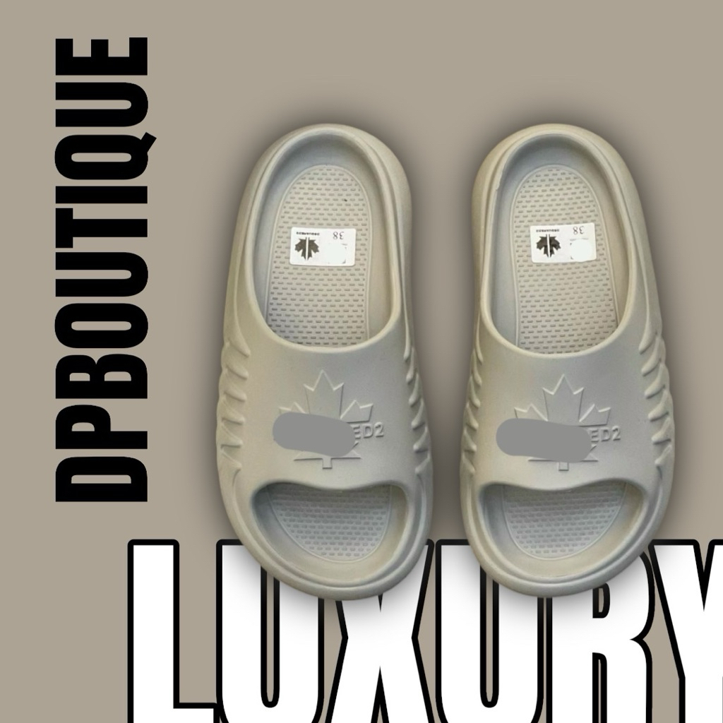 [ DPBoutique.hn 2 ] - Dép Đúc Màu Ghi Hoạ Tiết Lá Phong Cao Cấp - [ Full Box ]