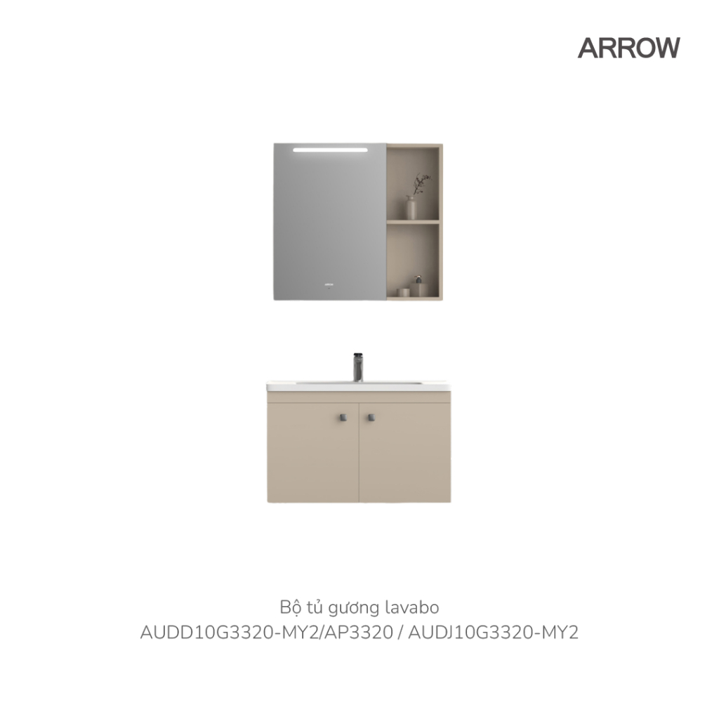 Bộ Tủ Lavabo Arrow AUDD10G3320-MY2/AP3320, Tủ Gương AUDJ10G3320-MY2 – Gỗ Plywood – Thiết Kế Hiện Đại