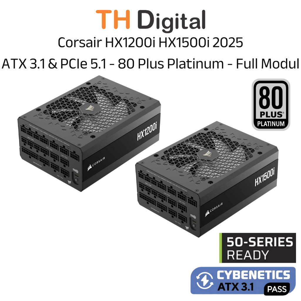 Nguồn máy tính Corsair HX1000i HX1200i HX1500i ATX 3.1 & PCIe 5.1 80 Plus Platinum Full Modul