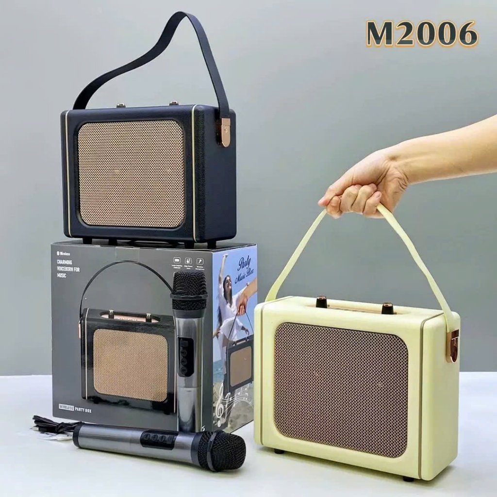 Loa Bluetooth Karaoke M2006 Âm Thanh Siêu Đỉnh Bản Cao Cấp Nhất Tặng Mic Không Dây Hát Karaoke-Linkeetech | BigBuy360 - bigbuy360.vn