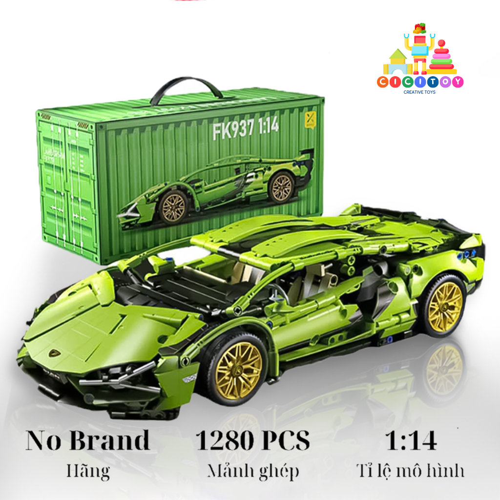 [1314PCS] Mô hình đồ chơi lắp ráp ôtô siêu xe Lambo