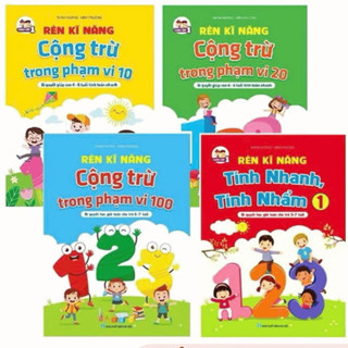 Sách - Combo 4Cuốn Cộng Trừ Trong Phạm Vi 10-20-100,Tính Nhanh Tính Nhẩm Cho Bé Học Toán Tự Tin Vào Lớp 1