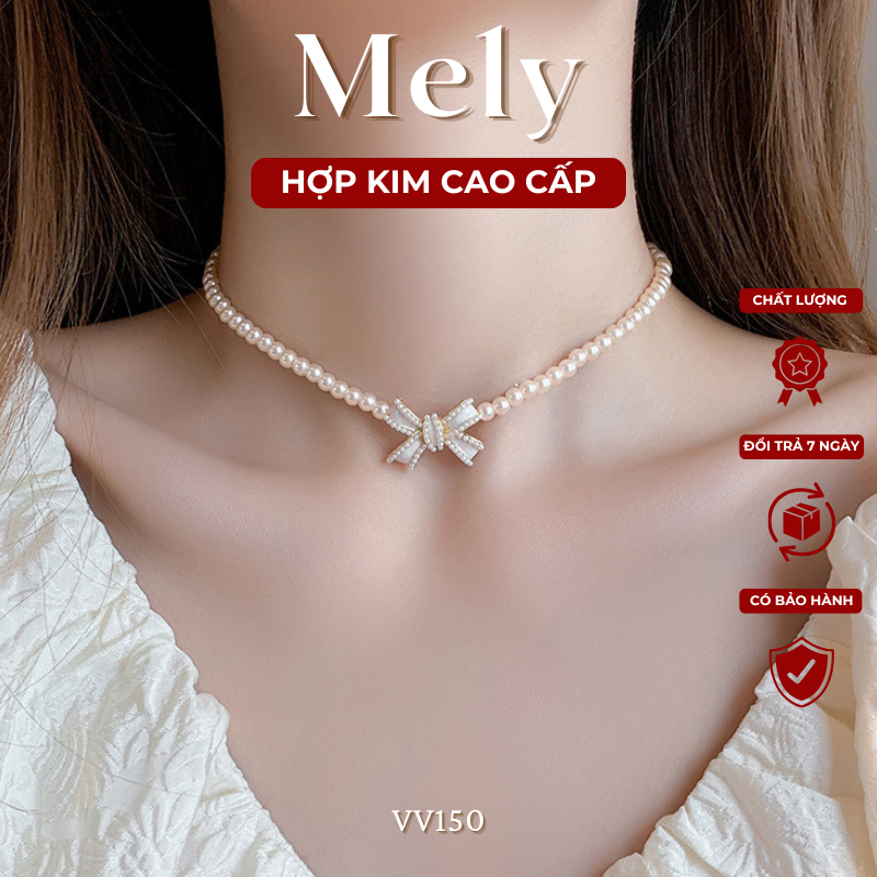 Dây chuyền, vòng cổ ngọc trai nhân tạo kiểu dáng sang trọng hiện đại phong cách hàn quốc - Mely 1491