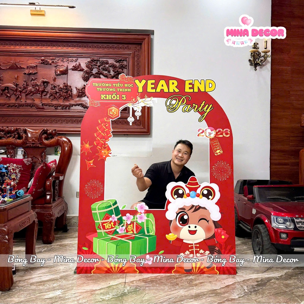 Khung check-in Tết 2026, Year and Party, trang trí chụp ảnh