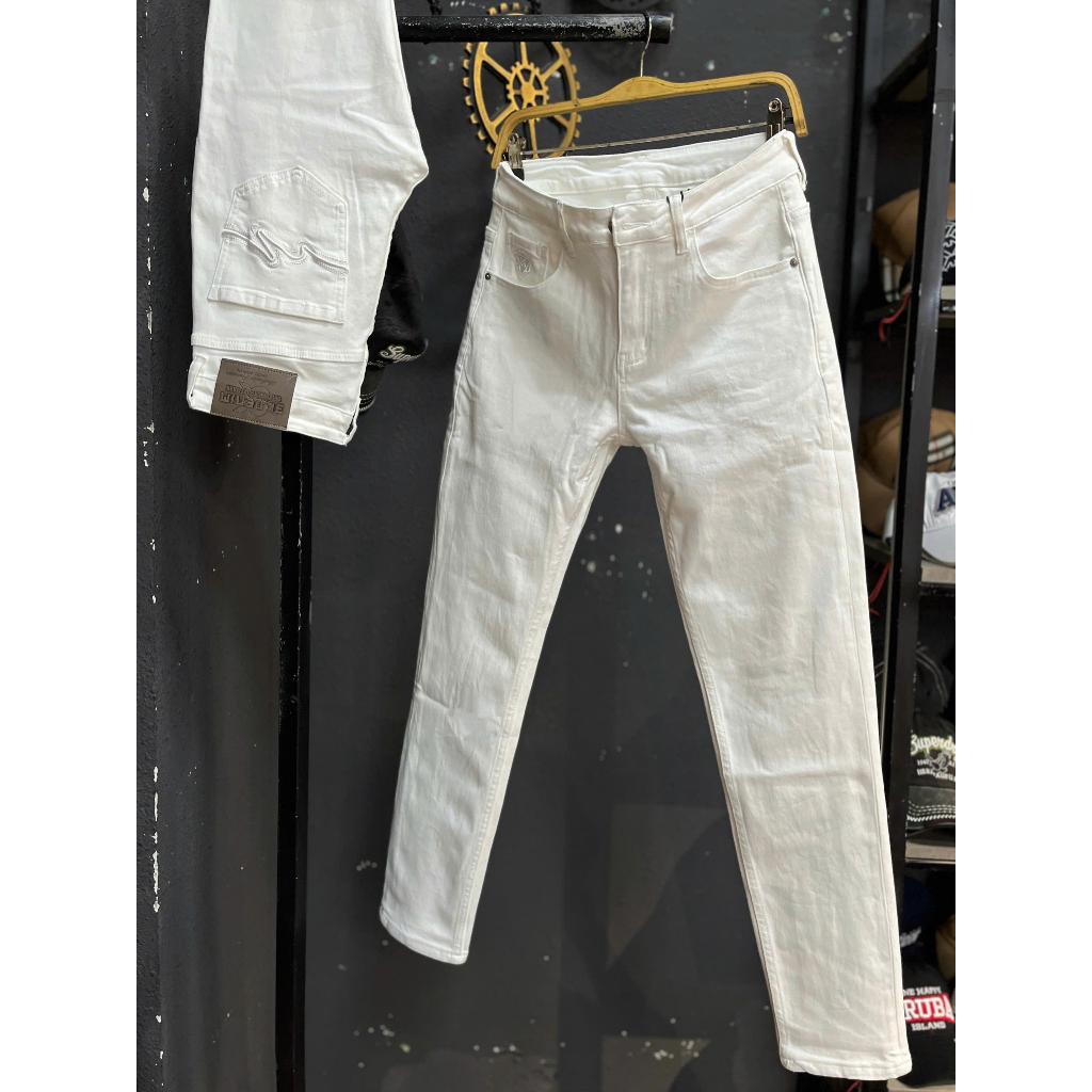 [K3 STORE VN] Quần Jean Nam Dài Màu J4078-3K1712 Trắng Thêu Túi Mẫu Mới Chi Tiết Như Hình