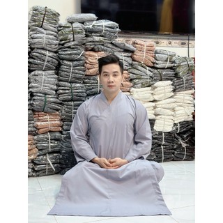 đồ lam đi chùa mẫu áo tràng phật tử nam - nữ đều mặc được vải kate mềm ( không kèm quần )