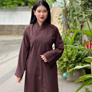 đồ lam đi chùa mẫu áo tràng phật tử nam - nữ đều mặc được vải kate mềm ( không kèm quần )