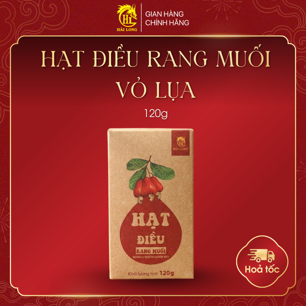 Hạt Điều Rang Muối Vỏ Lụa Hải Long 120G