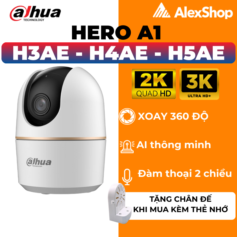 [NEW] Camera Dahua Hero A1 H3AE- H4AE - H5AE, Camera Trong Nhà Xoay 360 Độ, Đàm Thoại 2 Chiều