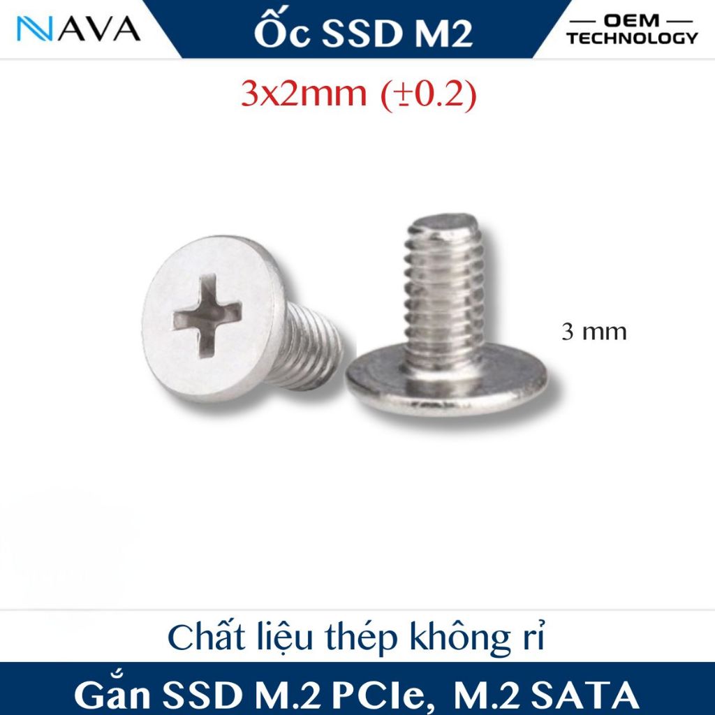 Ốc vít ổ cứng SSD M2, Card Wifi thép không gỉ, cho Máy tính Laptop PC Main fan Linh kiện | M2 M2x3