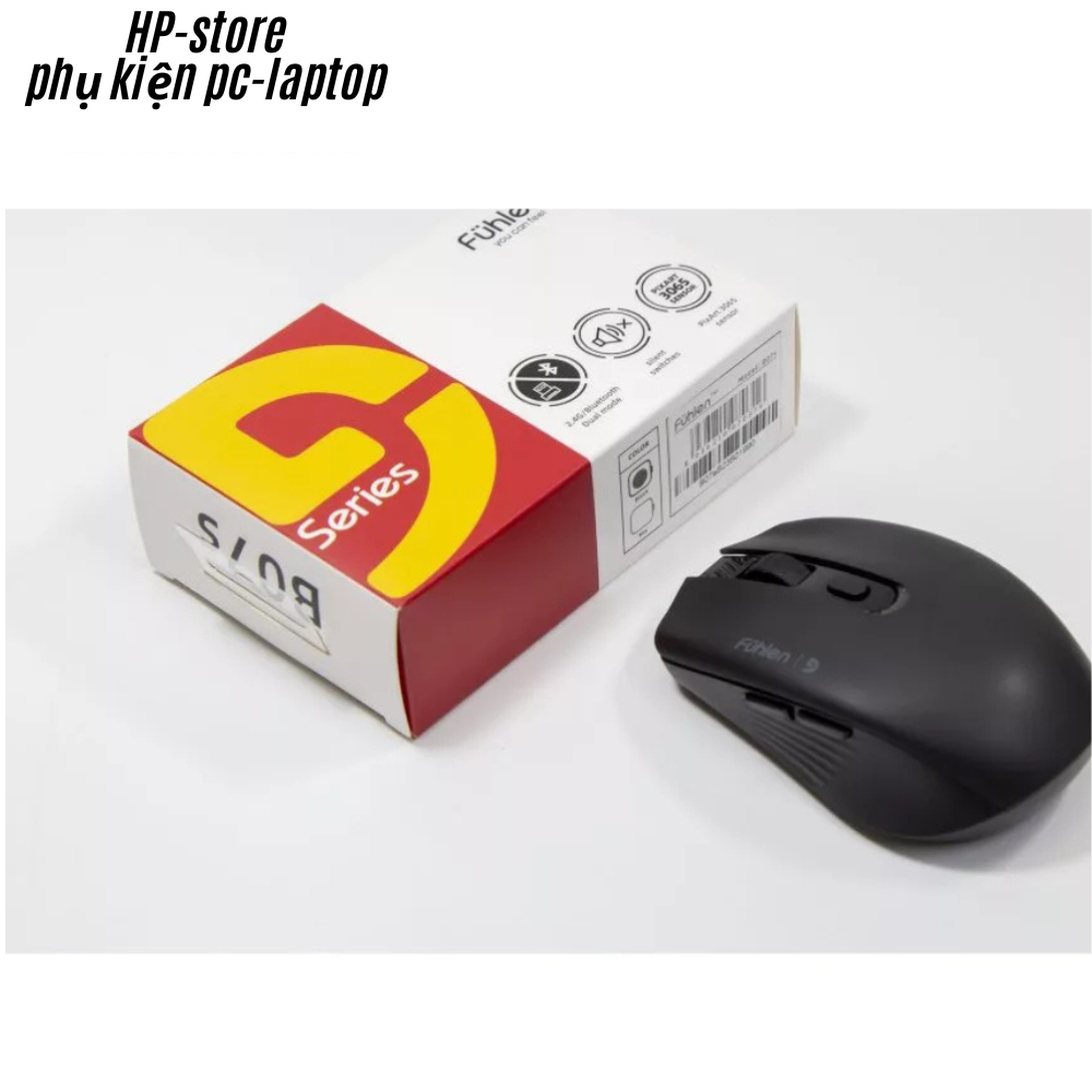 Chuột Không Dây Bluetooth Fuhlen B07S, Click Silent Chống Ồn,1600 DPI, Chính Hãng BH 24T