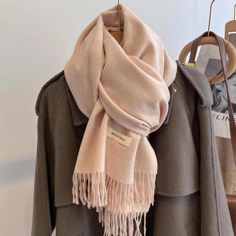 Khăn choàng cổ trơn Different tone màu Neutral chất Cashmere dạ len mềm mịn Khăn len quàng cổ mùa th
