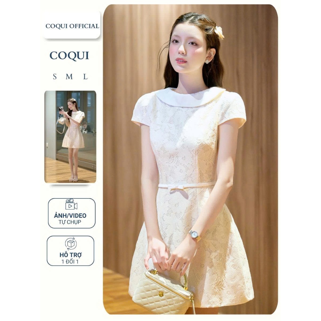 [Tặng dây thắt lưng] Đầm thiết kế dáng ngắn chữ A SENCIA DRESS - COQUI,