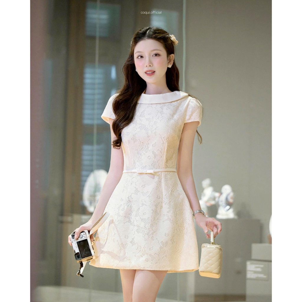 [Tặng dây thắt lưng] Đầm thiết kế dáng ngắn chữ A SENCIA DRESS - COQUI, | BigBuy360 - bigbuy360.vn