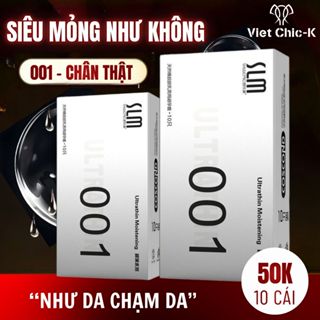 Bao cao su Slm 5in1 siêu mỏng 0.01mm ôm khít siêu nhiều gel bôi trơn chân thật hương vani size 52mm 10 bcs