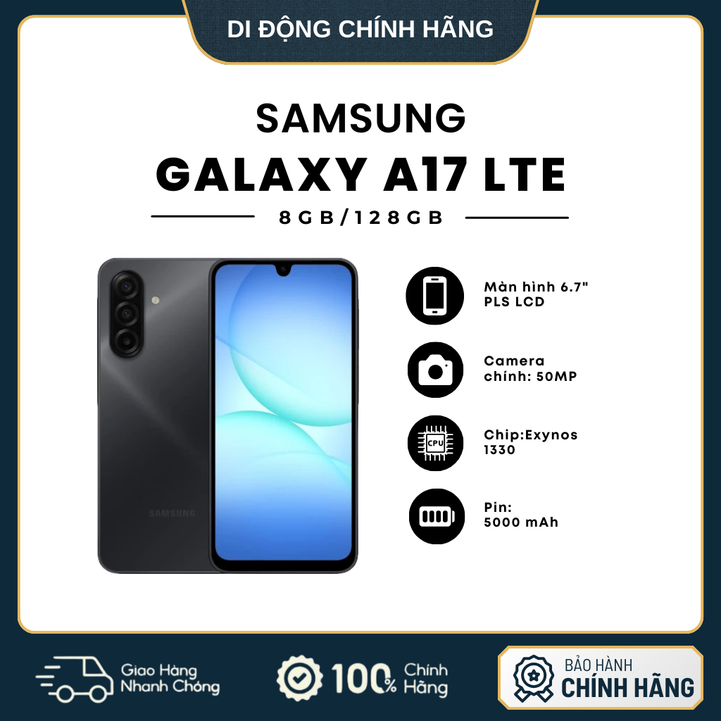 Điện thoại Samsung Galaxy A17 4G 8GB/128GB - Hàng Chính Hãng