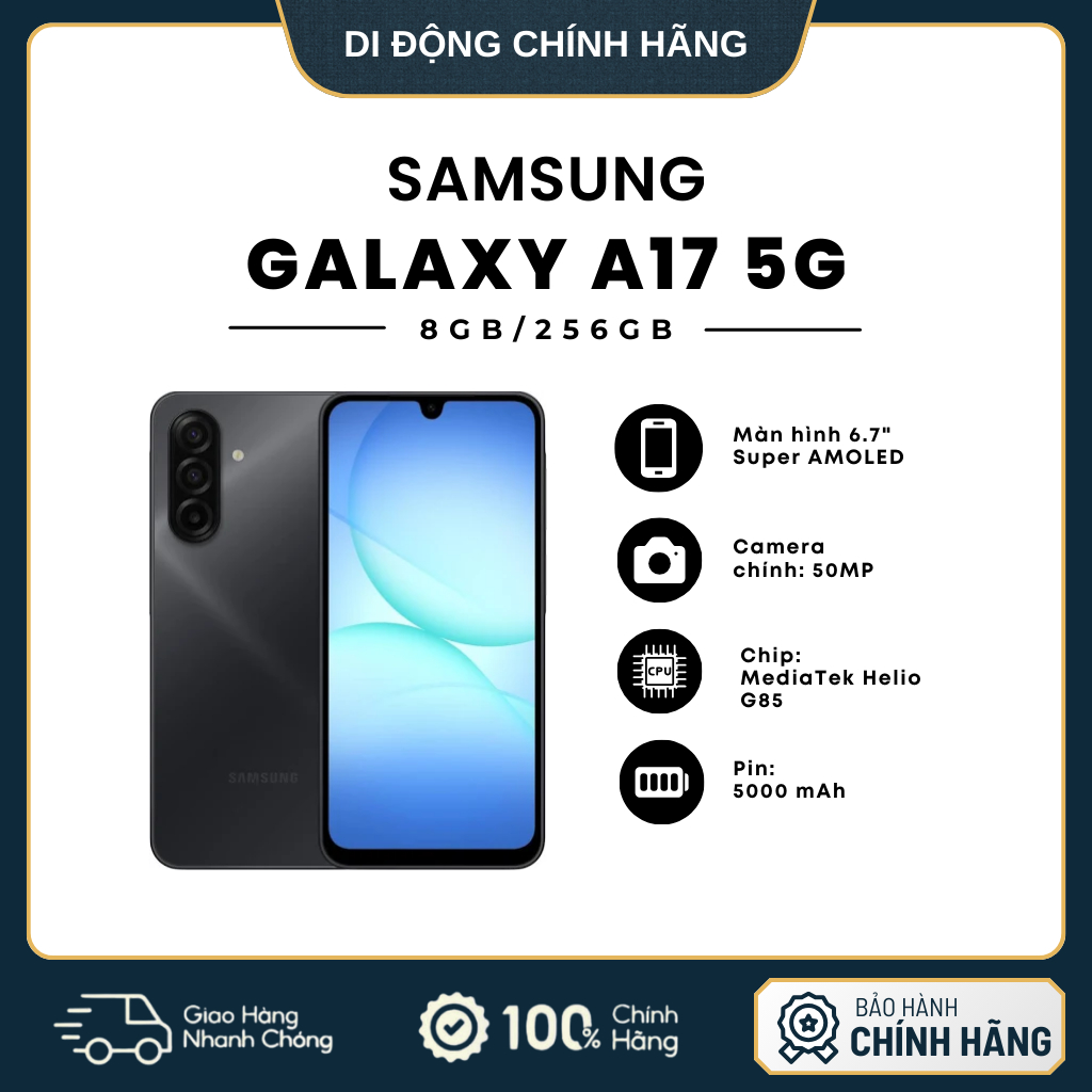 Điện thoại Samsung Galaxy A17 5G 8GB/256GB - Hàng Chính Hãng