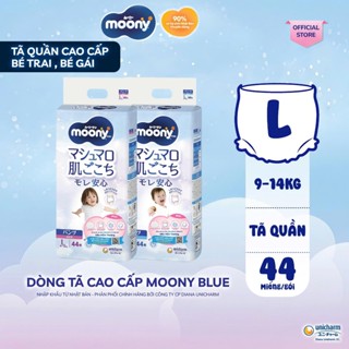 Tã quần Moony cao cấp Bé Gái Bé Trai L44/XL38/XXL26/XXXL14 - Nhập khẩu Nhật Bản