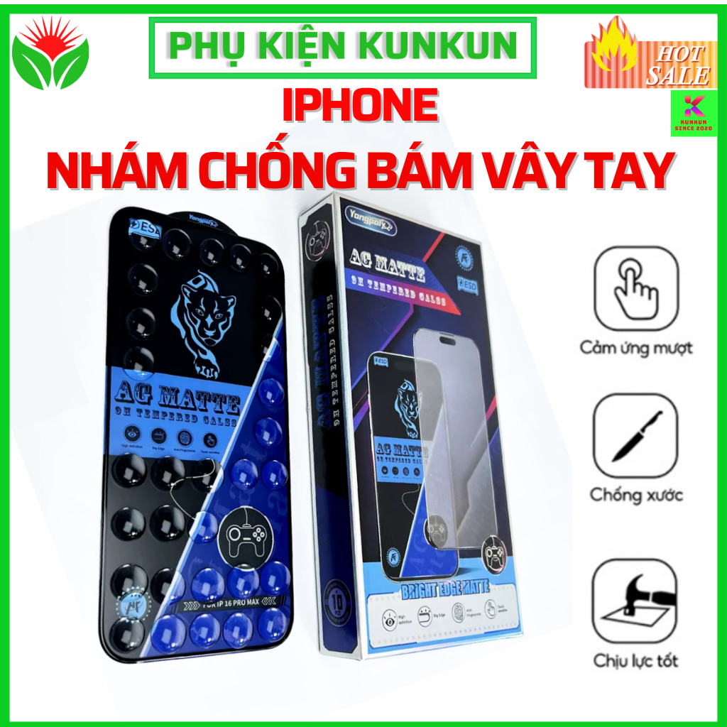 Kính Cường lực Chống Bám Vân Tay Iphone 11 12 13 14 15Plus 16 Pro max 17 Pro max Full Keo - Full màn