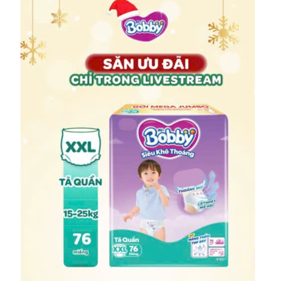 Bobby tã quần XXL76 /XXL42 Gạo non Organic