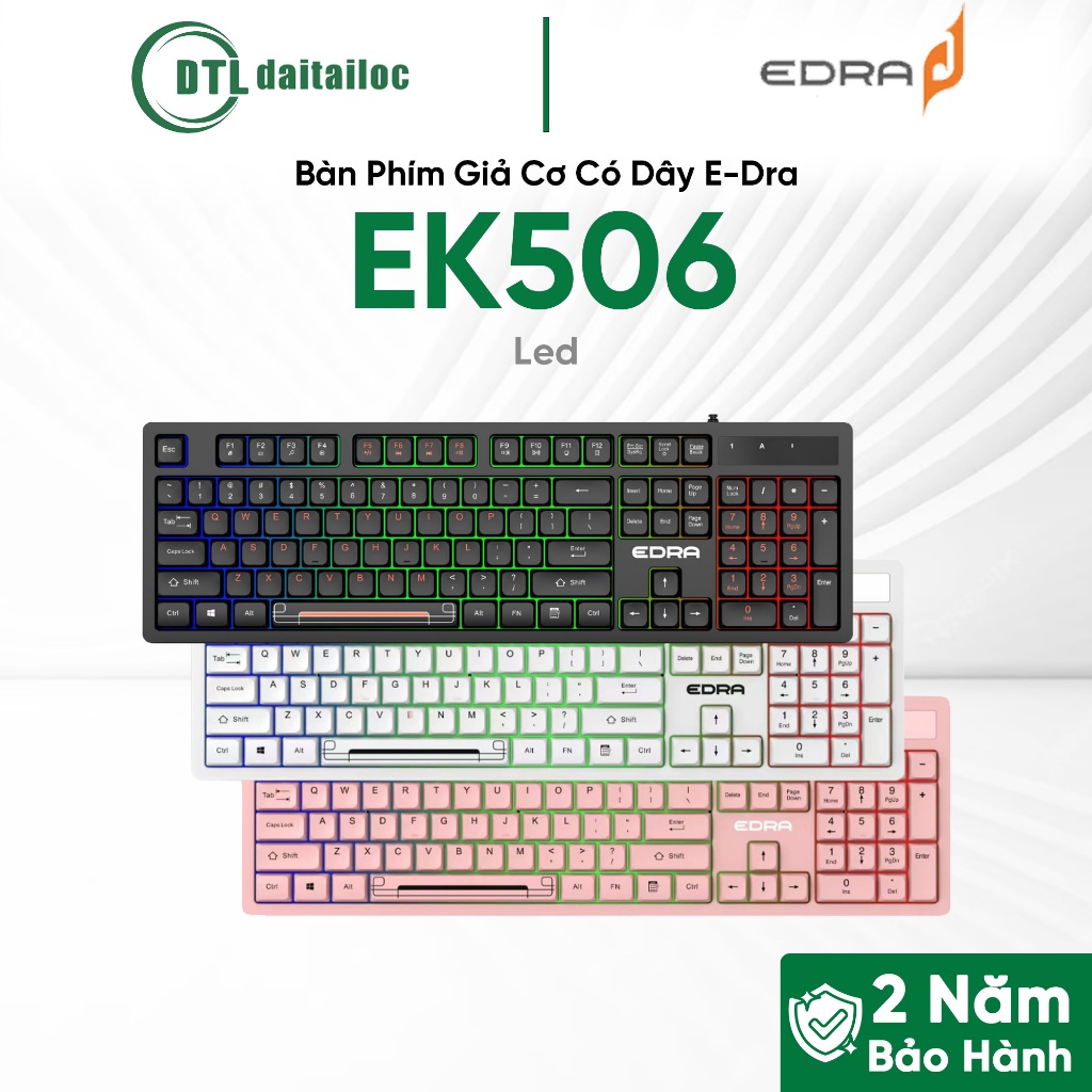 Bàn Phím Giả Cơ Có Dây E-Dra EK506 Led | Chính Hãng | Bảo Hành 24 Tháng