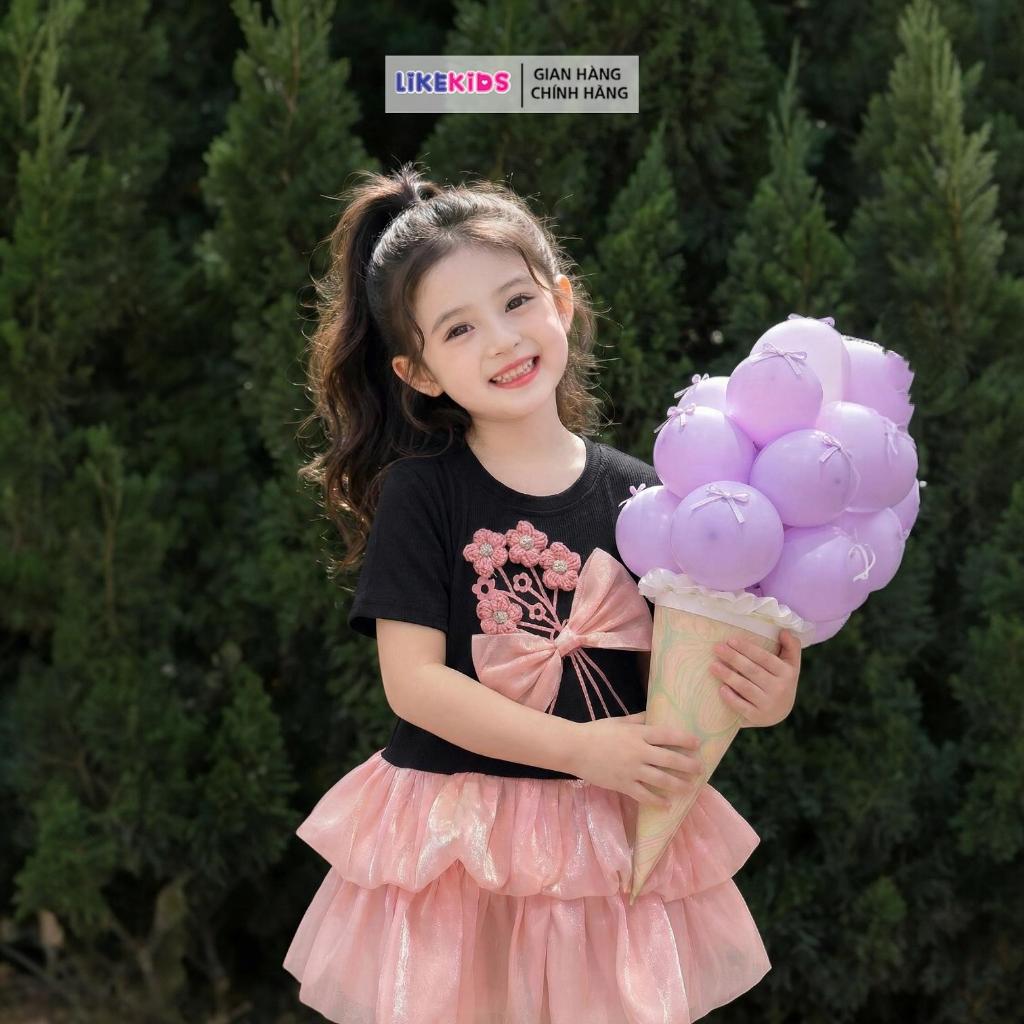 Đầm váy thun polo cực xinh cho bé gái kiểu dáng TÙNG XOÈ 2 tầng thoáng mát E66-LikeKids