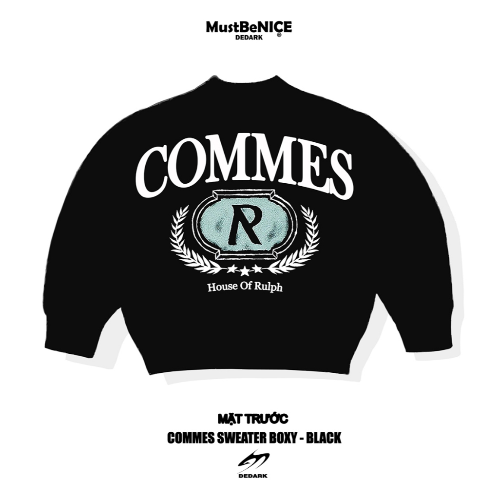 Áo khoác 𝐂𝐎𝐌𝐌𝐄𝐒 SWEATER Boxy DEDARK nam nữ unisex