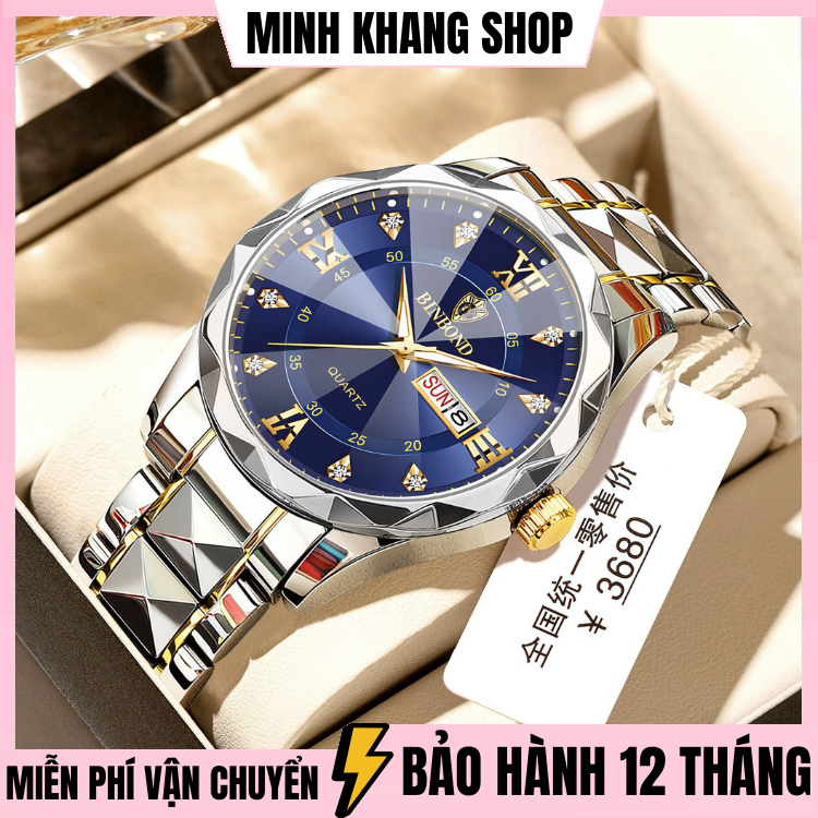 Đồng Hồ Nam BINBOND I22 Kiểu Quartz Mặt Kính Sapphire Thép Chống Gỉ Chống Nước, Kiểu Dáng Thời Trang