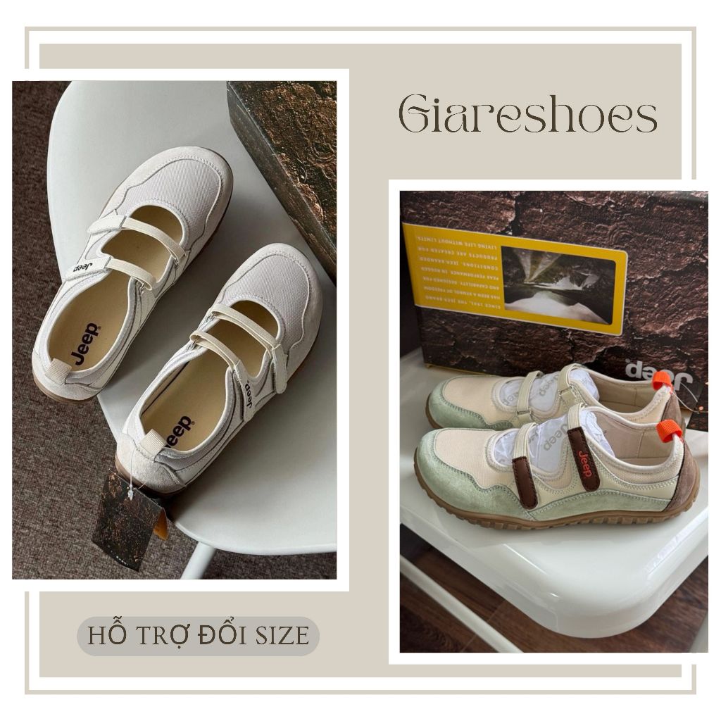Giày Jeep Mary Jane The Spirit, Giày Búp Bê Quai Dán Ngang Dành Nữ Đi Nhẹ Êm Chân || Mã EP