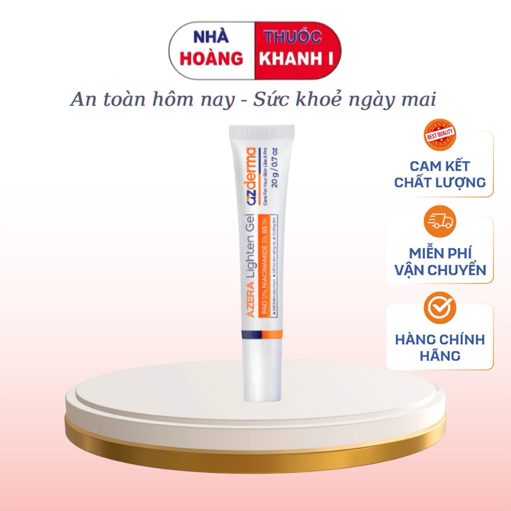[HOẢ TỐC] Azera Lighten Gel Azderma 20g - Gel làm sáng da & mờ thâm nhanh chóng