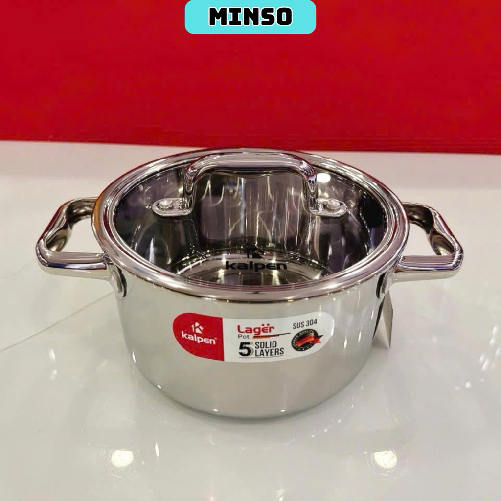 Nồi Inox 304 Đáy liền khối Kalpen Lager LP18/LP20 Cao Cấp Chất Lượng Đức Sang Trọng Bền Bỉ - Minso