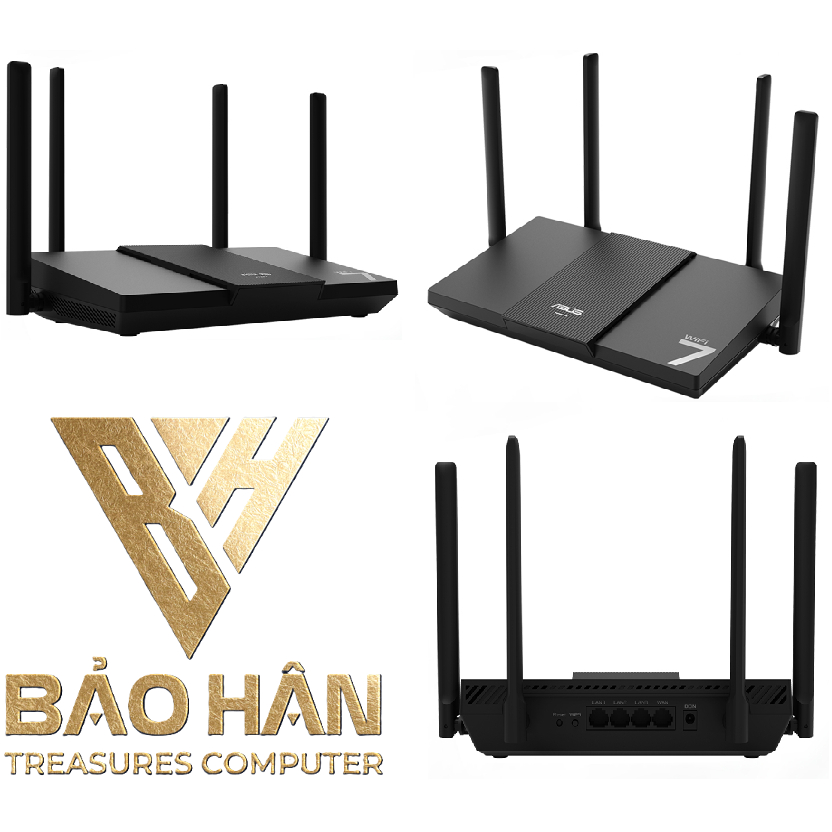 Asus Thiết Bị Phát Wifi 7 RT BE50 Chuẩn BE3600, Công Nghệ Smart AiMesh, IoT Network, 4K-QAM, 160 MHz