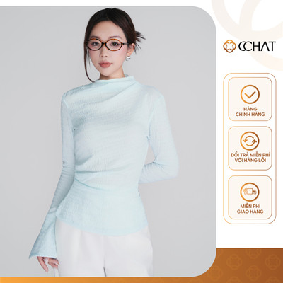 Áo Thun 𝐂𝐂𝐇𝐀𝐓 Dáng Ôm Xixi Xếp Ly Vai Chất Liệu Cao Cấp 25TDC2002OT