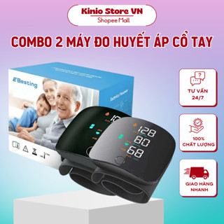 Combo 2 Máy Đo Huyết Áp Cổ Tay KINIO Đọc Kết Quả Bằng Tiếng Việt Độ Chính Xác Cao