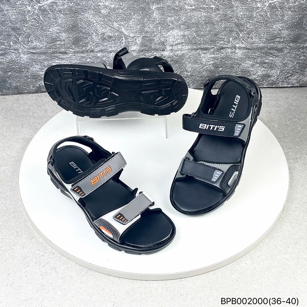 BITI'S | Sandal học sinh size 36-40 Dép quai hậu bé trai bản da đế PU siêu nhẹ đi êm chân BPB002000